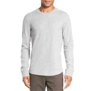 Vince Men's Light Grey Melange Slim Fit Waffle Thermal Long Sleeve TShirt XXL